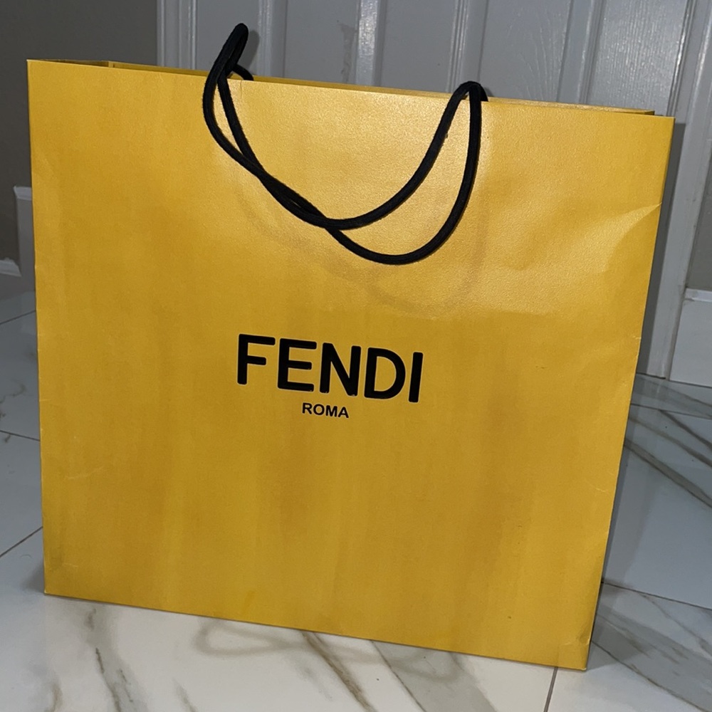 Authentic Fendi paper bag used with purchase of shoes and purse